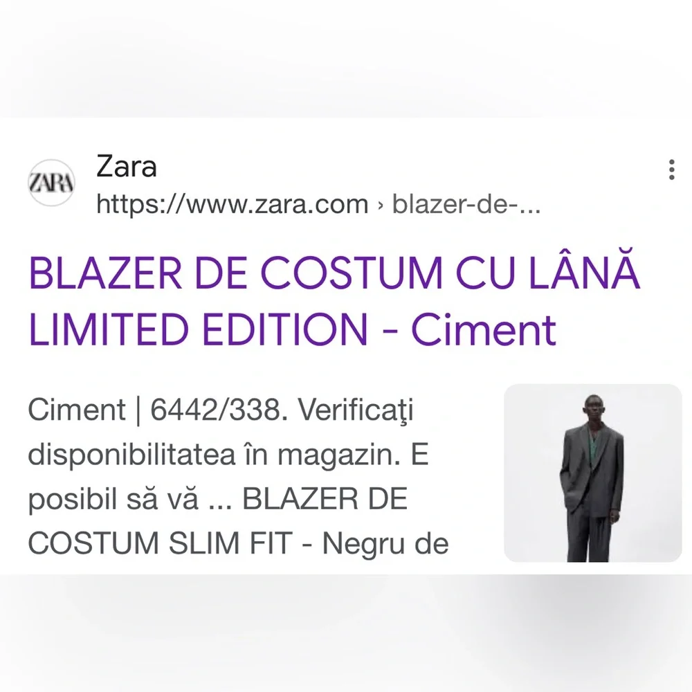 NWOT Zara Limited Edition Wool Blend Slim Fit Suit Blazer